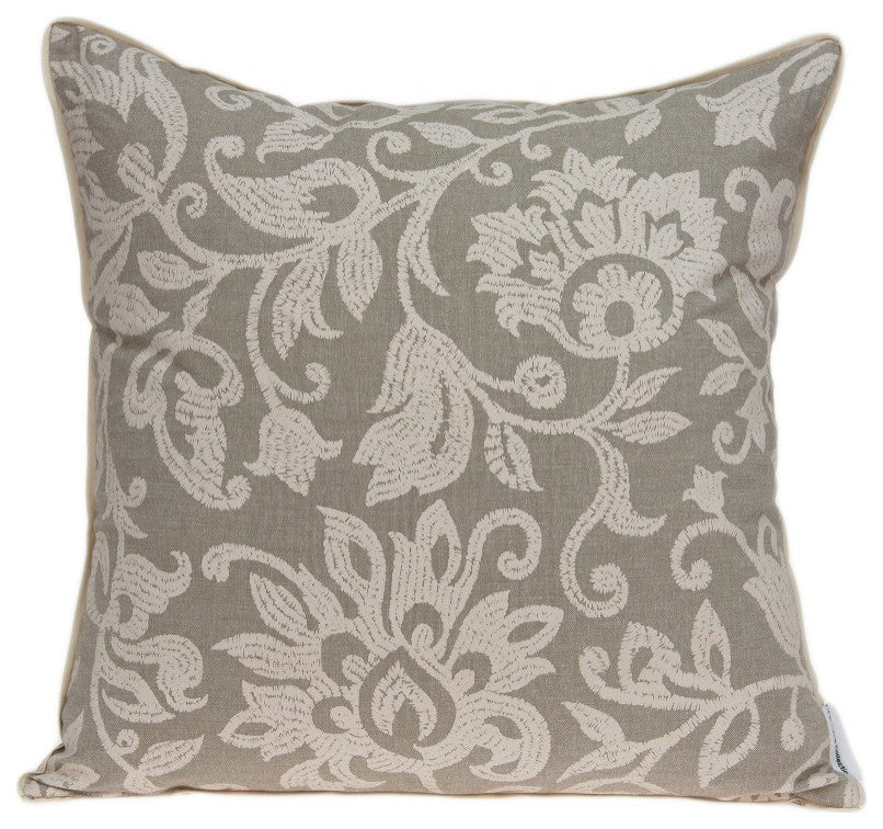 20" X 7" X 20" Beautiful Transitional Tan Pillow Cover With Down Insert
