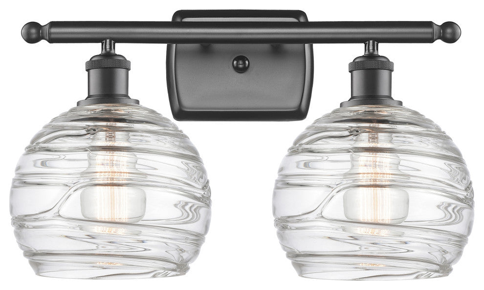 Deco Swirl Bath Vanity Light, Oil Rubbed Bronze, Clear