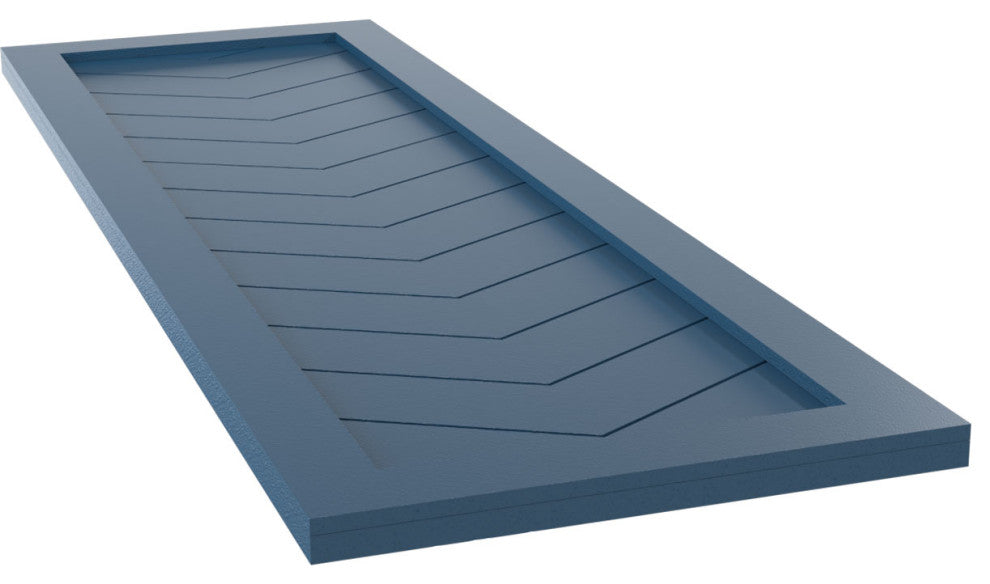 18"W True Fit PVC Single Panel Chevron Modern Style, Sojourn Blue, 71"H