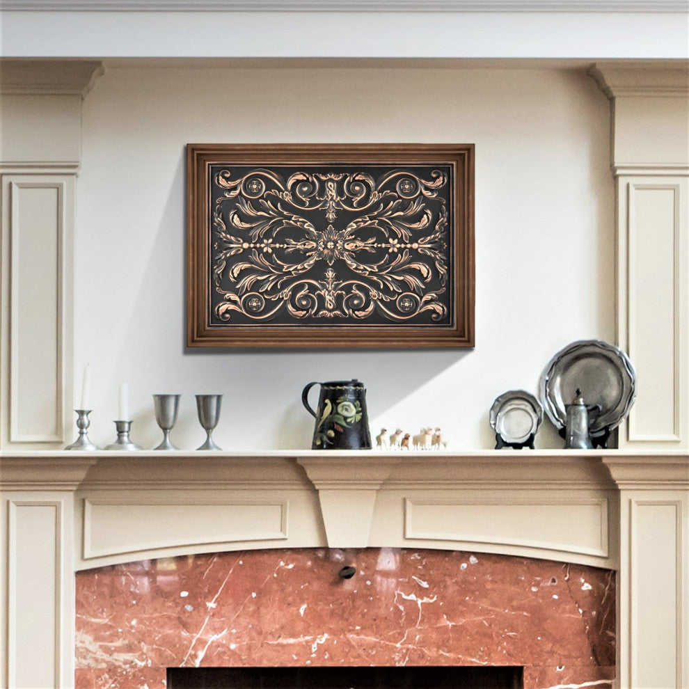 Viola Oil Rubbed Bronze Matte Finish 12"x 18" Hand Made Metal Mural Tile