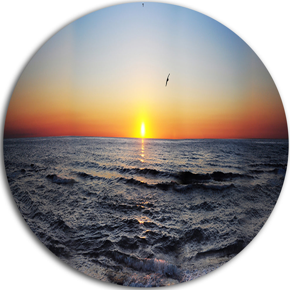 Sunrise At Sea Panorama, Photo Disc Metal Wall Art, 11"