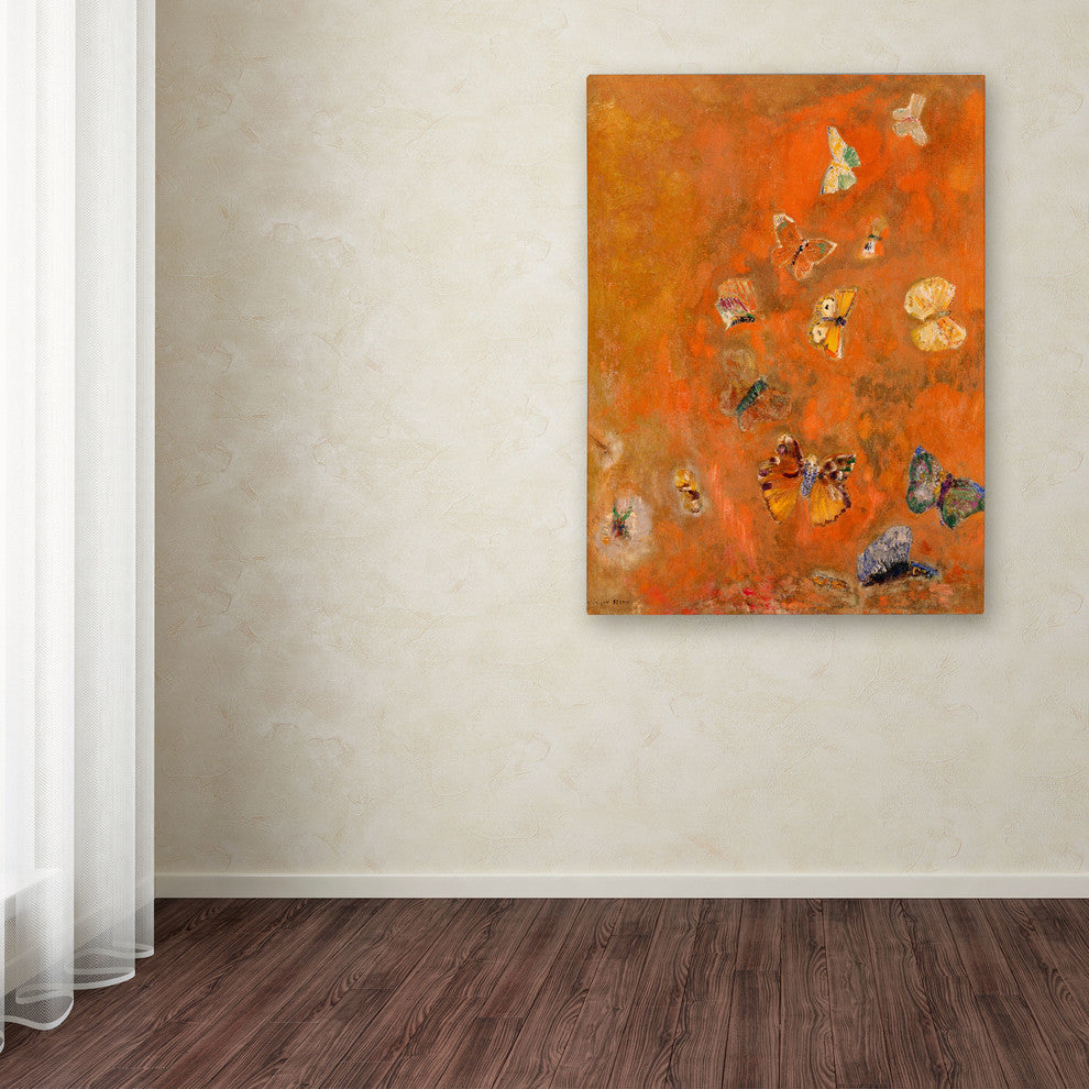 'Evocation of Butterflies, 1912' Canvas Art by Odilon Redon