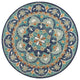 4??Round Blue Floral Mandala Area Rug