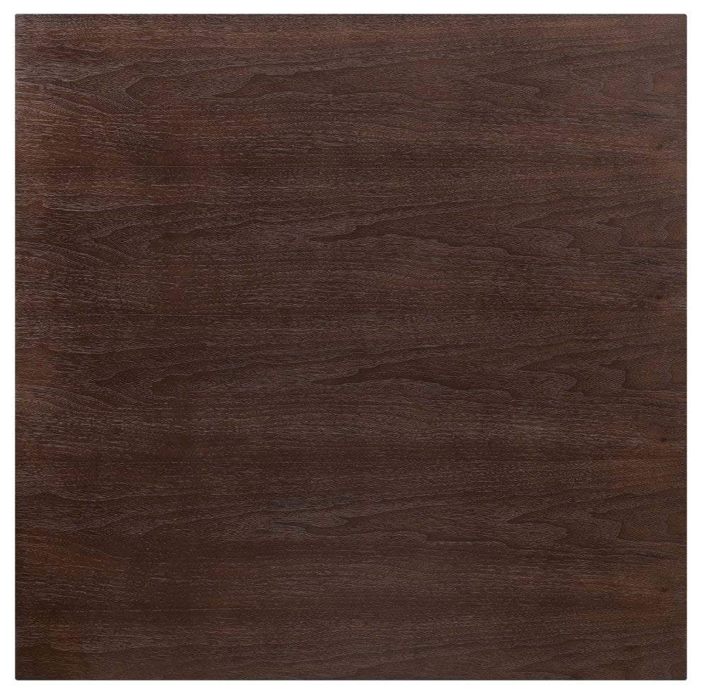 Lippa 36" Square Wood Dining Table, Gold Cherry Walnut