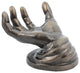 Cast Iron Open Hand Sculpture, Book Holder Statue Black Bronze