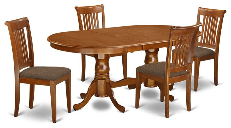 Plpo5-Sbr-C, 5-Piece Dining Room Set, Dining Table and 4 Dining Chairs