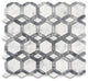 Carrara White Bardiglio Gray Marble Hollywood Hexagon Mosaic Tile, 1 sheet