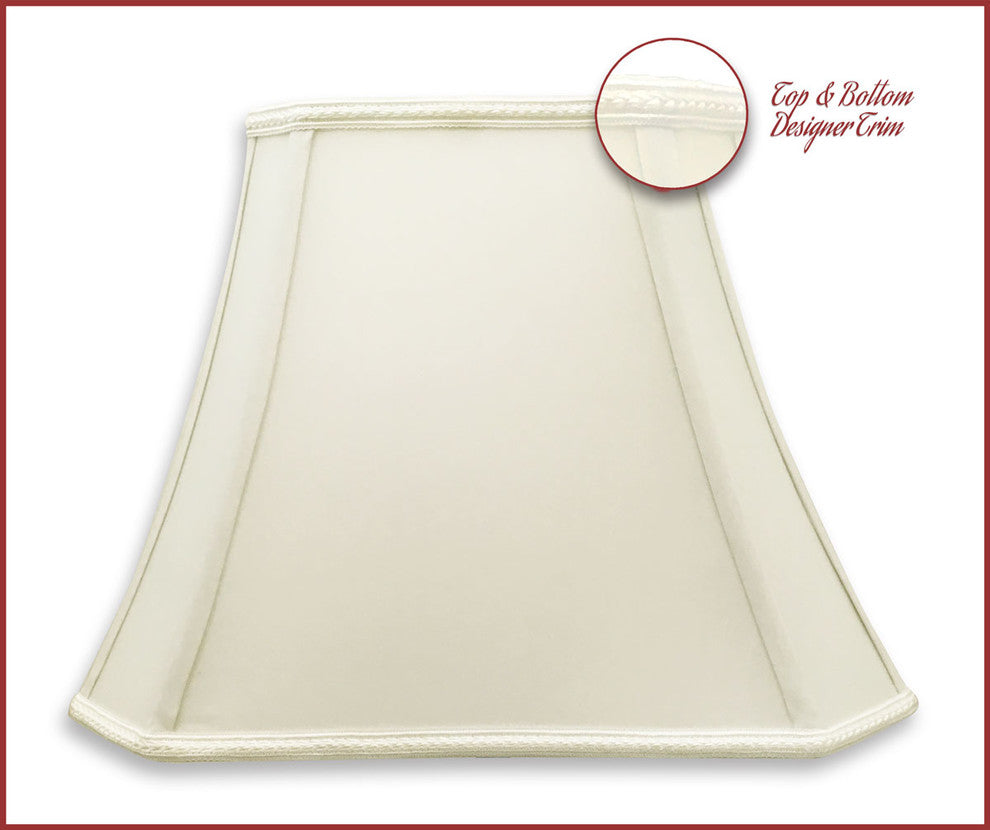 Rectangle Bell Cut Corner Designer Lamp Shade, White, Set of 2