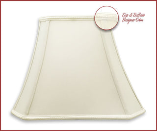 Rectangle Bell Cut Corner Designer Lamp Shade, White, Set of 2