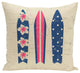 Triple Surf, Geometric Print Outdoor Pillow, Gray, 18"x18"