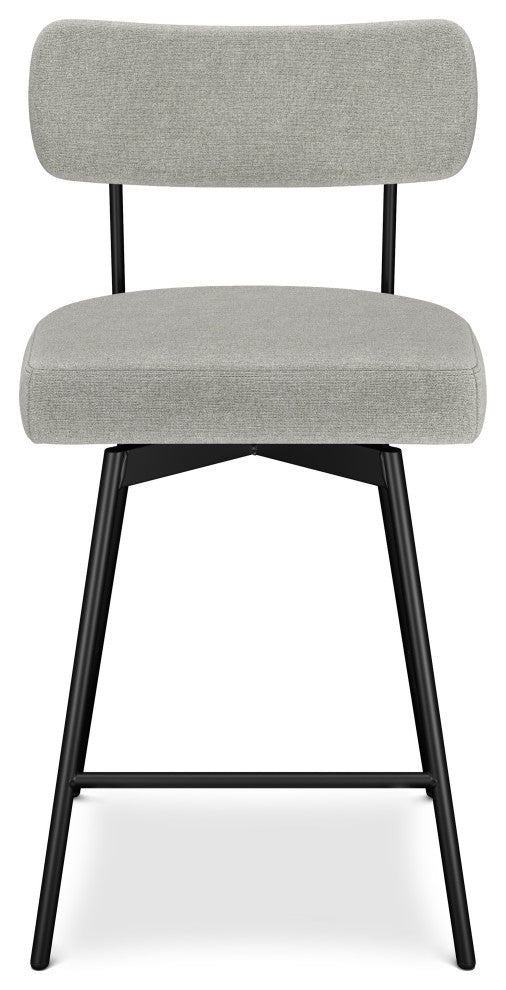 Giselle Swivel Counter Height Stool, Set of 2, Light Gray