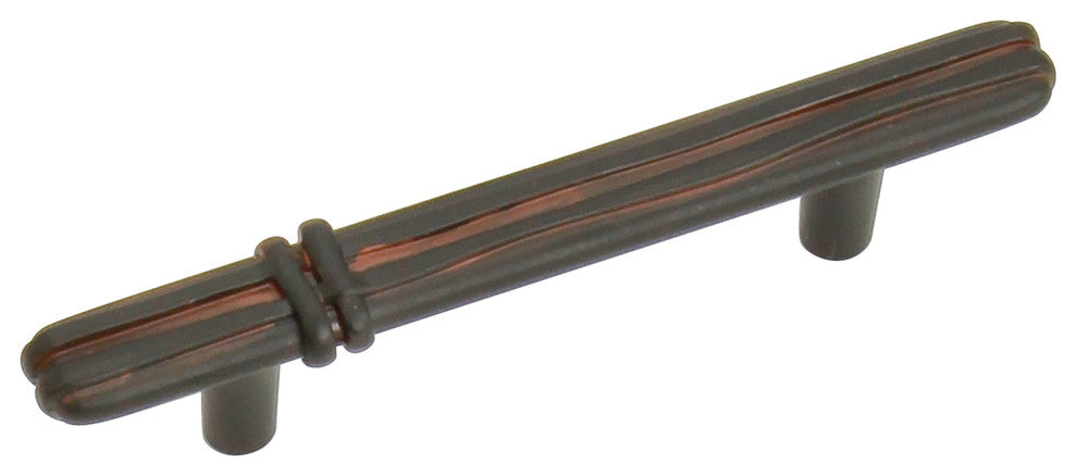 3" Lineage Pull - Black w Terra Cotta Wash