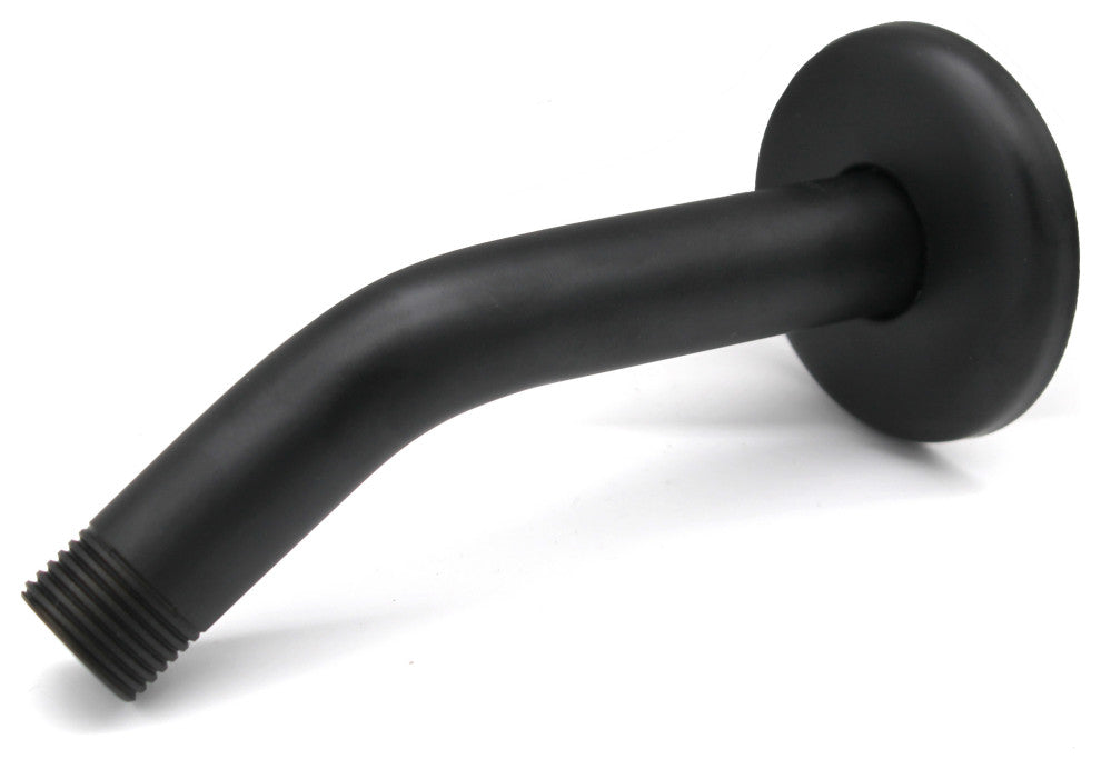 6" Shower Arm In Polished Brass, Powder Coated Flat Black
