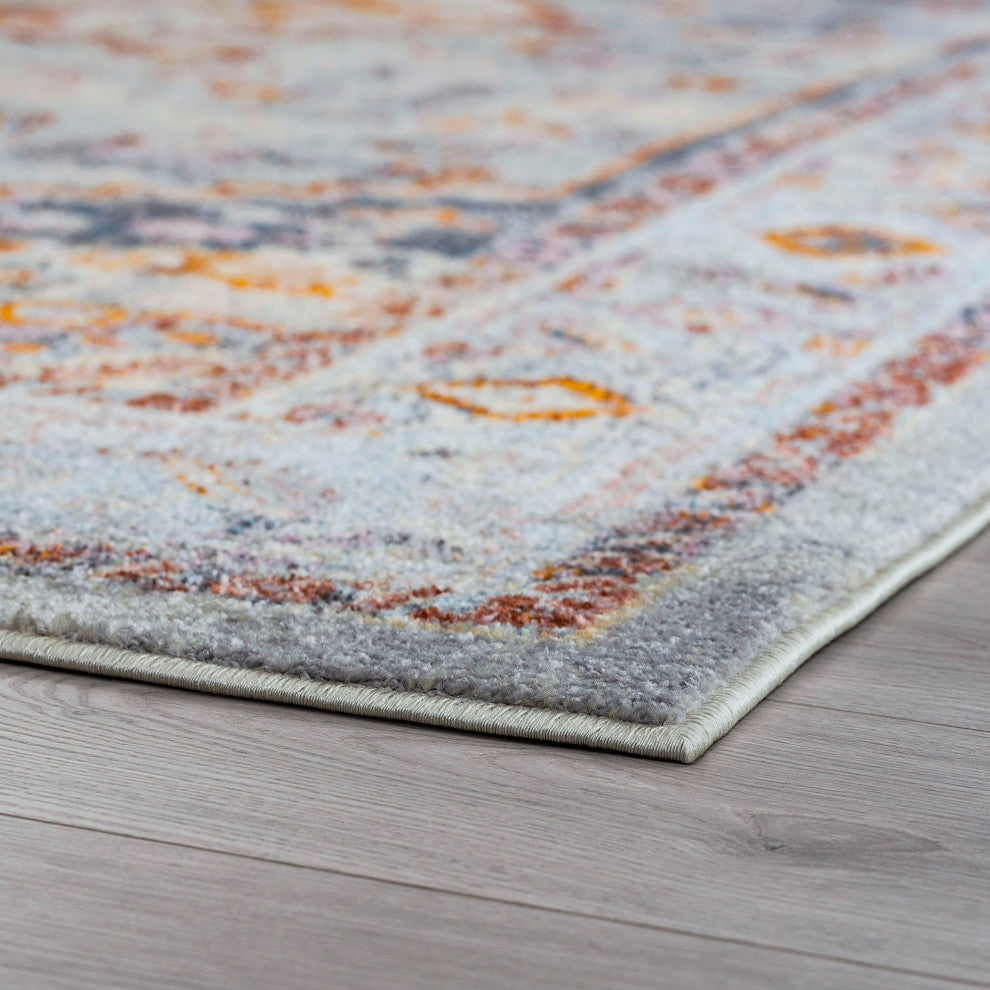 Kinsley Traditional Oriental Gray Rectangle Area Rug, 10'6''x14'6''