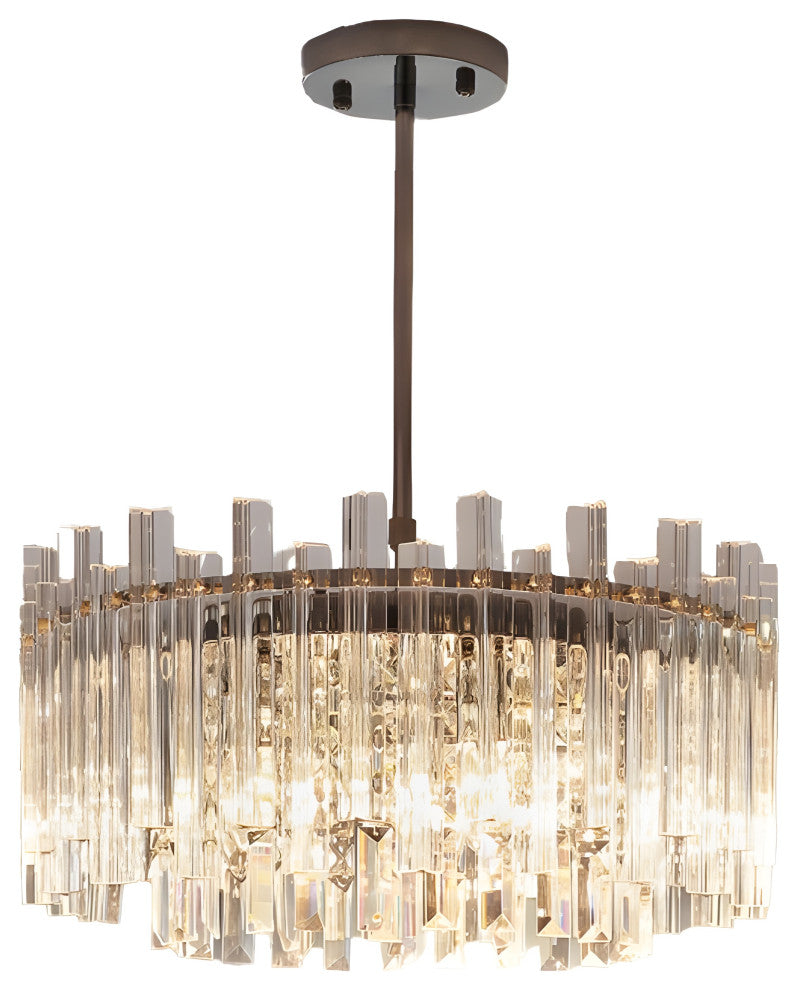 Vicosoprano | Drum Chrome Crystal Chandelier For Living Room