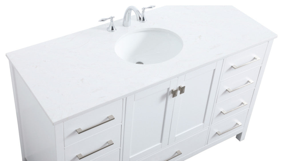 Isabel 54" SIngle Bathroom Vanity, White