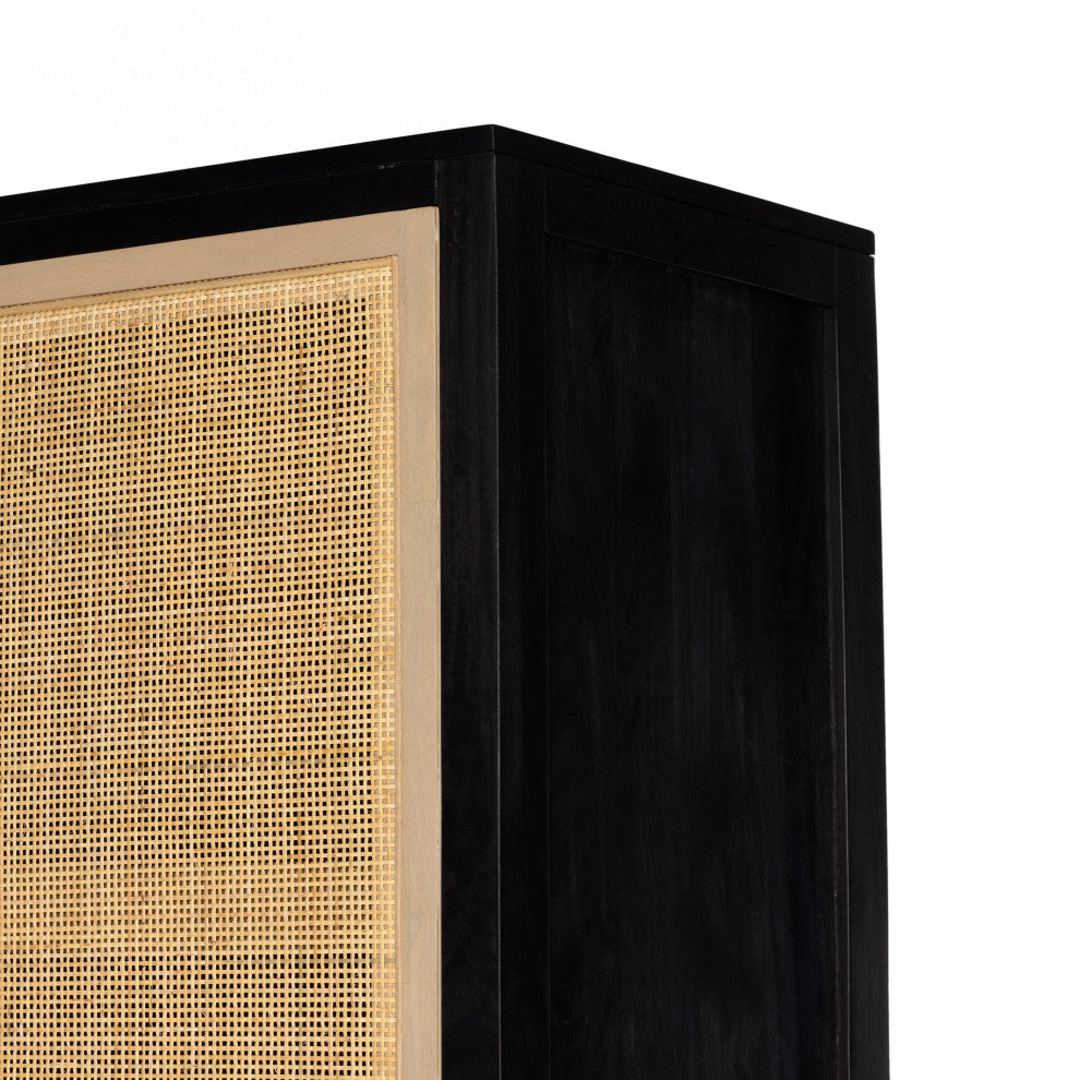 Caprice Tall Cabinet-Black Wash Mango