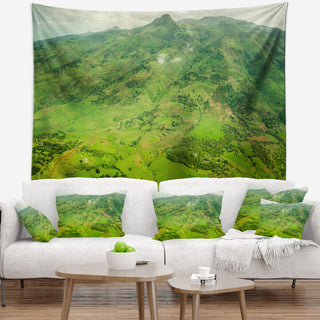 Highlands around Addis Ababa Landscape Wall Tapestry, 92"x78"