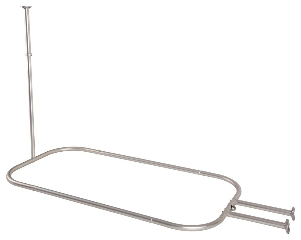 Utopia Alley Rustproof Aluminum Hoop Shower Rod With Ceiling Support for Clawfoo