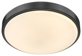 Gabi Flush Mount Matte Black With Opal Glass