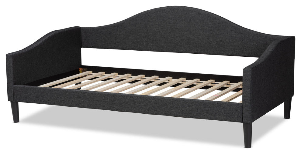 Selena Contemporary Fabric Upholstered Twin Daybed, Charcoal