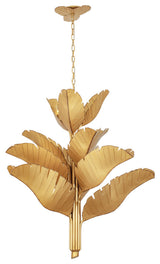 Banana Leaf 12-Lt  Chandelier - Gold