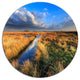 Beautiful Meadow With Blue Sky, Landscape Disc Metal Artwork, 11"