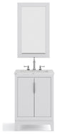 Elizabeth 24" Single Sink Carrara White Marble Vanity, Pure White
