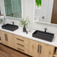 Black Matte 24" Modern Rectangular Above Mount Ceramic Sink