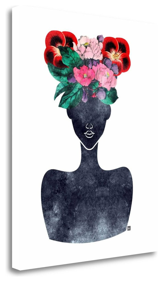 "Flower Crown Silhouette II" By Tabitha Brown, Giclee on Gallery Wrap Canvas