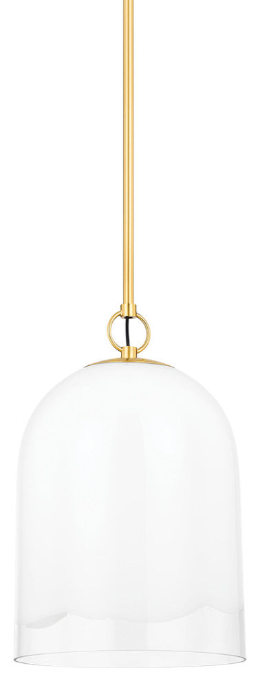 1 Light Pendant, Aged Brass