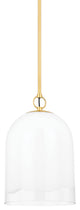1 Light Pendant, Aged Brass