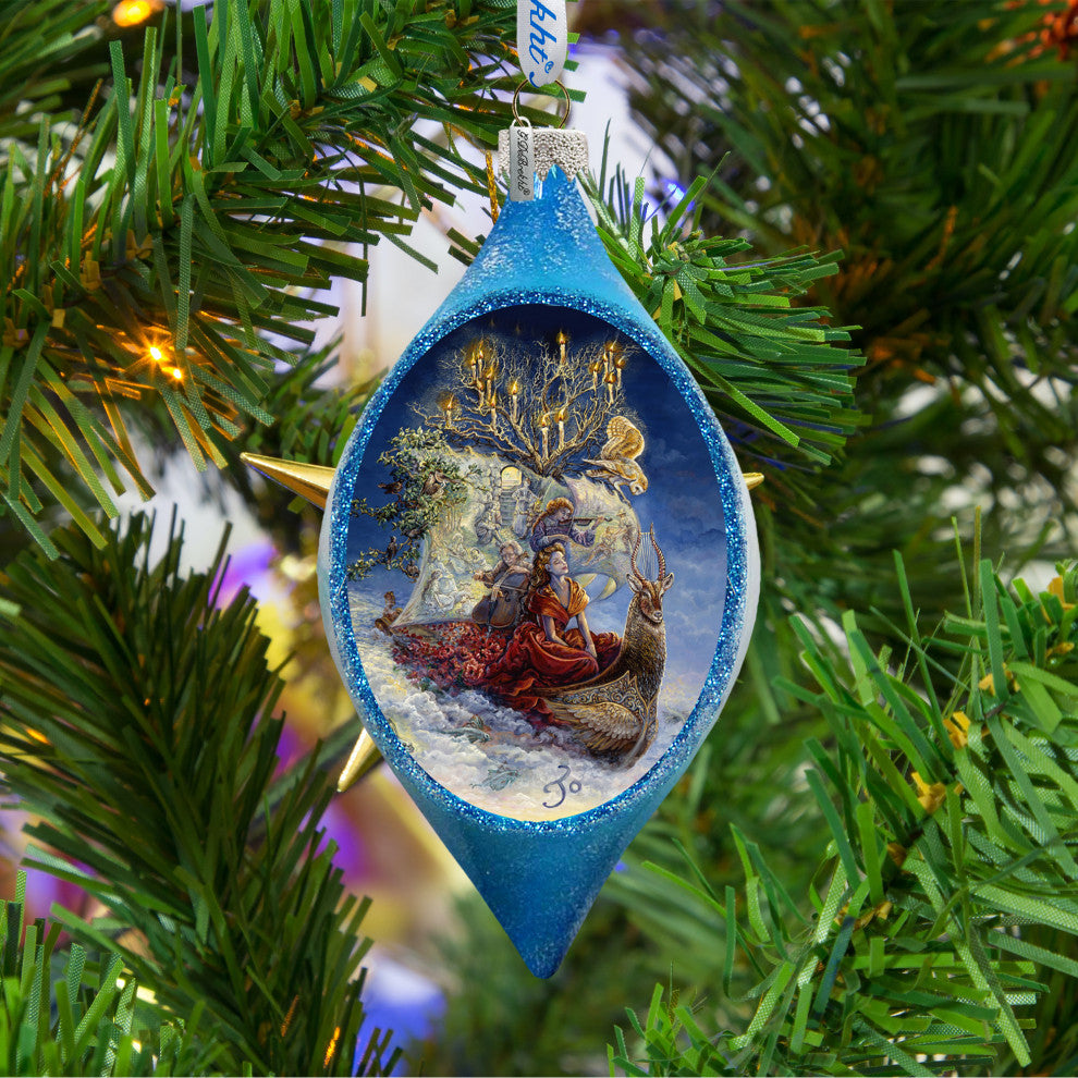Ship of Dreams Coastal Glass Ornament