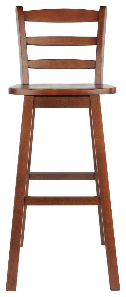 Scalera Ladder Back Swivel Seat Bar Stool, Walnut