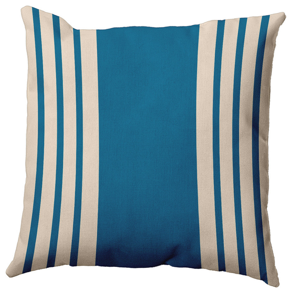 18"x18" Stripe Decorative Throw Pillow, Autumn Blue