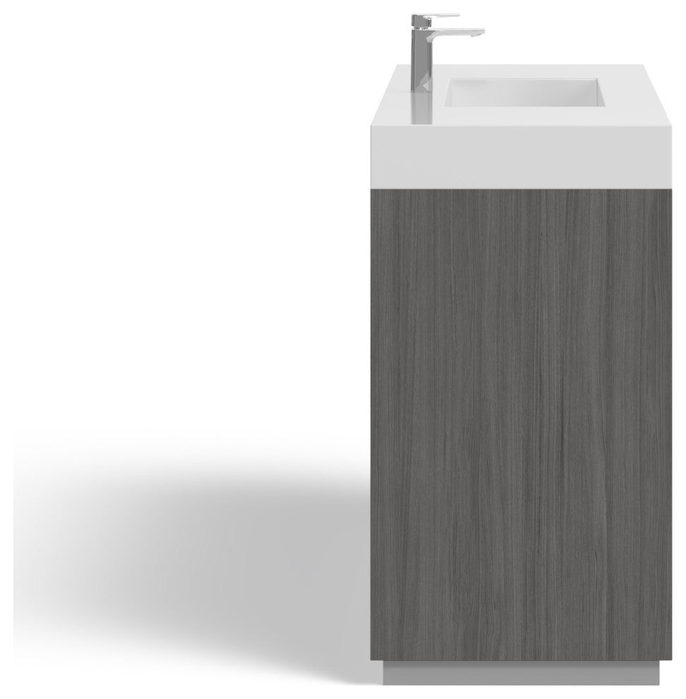 Boutique Bath Vanity, Vulcan Ash Gray, 48", Single Sink, Freestanding