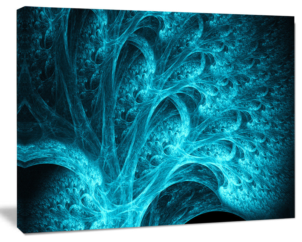 Magical Blue Psychedelic Forest, Oversized Abstract Canvas Art Print, 60x40