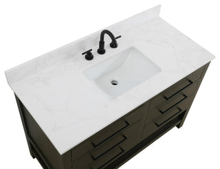 Home Living 48" Single Bathroom Vanity, Mocha Brown With Backsplash
