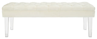 Valet Velvet Bench, Ivory