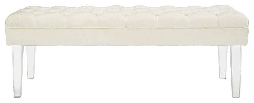 Valet Velvet Bench, Ivory