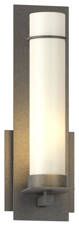 New Town Wall Sconce, Natural Iron, Opal Glass