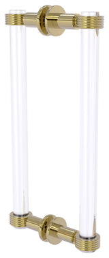 Clearview 12" Back to Back Groovy Accent Shower Door Pull, Unlacquered Brass