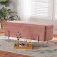 Aaran Glam Velvet Fabric Upholstered Storage Bench Pink