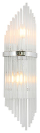 Clear Glass Rod Wall Sconce, Chrome