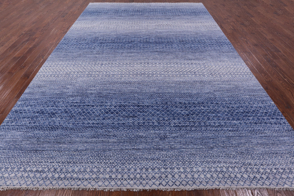 9' 11" X 14' 2" Savannah Grass Hand Knotted Wool Rug - Q13216
