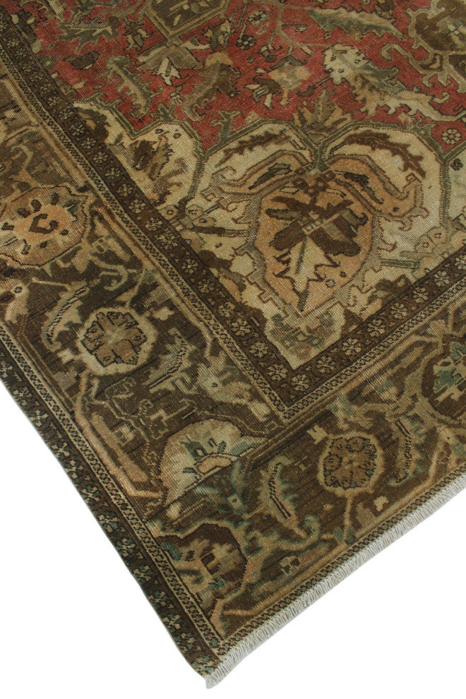 Fine Vintage Distressed Kit Brown Rug, 9''8x11''8