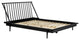 Queen Size Platform Bed, Pine Wood Construction With Spindle Headboard, Black