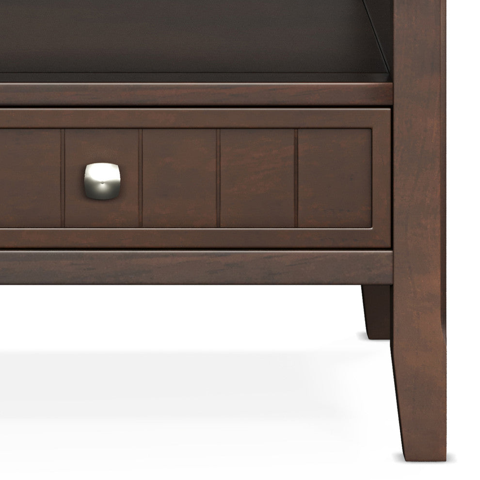Acadian Solid Wood Coffee Table With Drawer, Brunette Brown