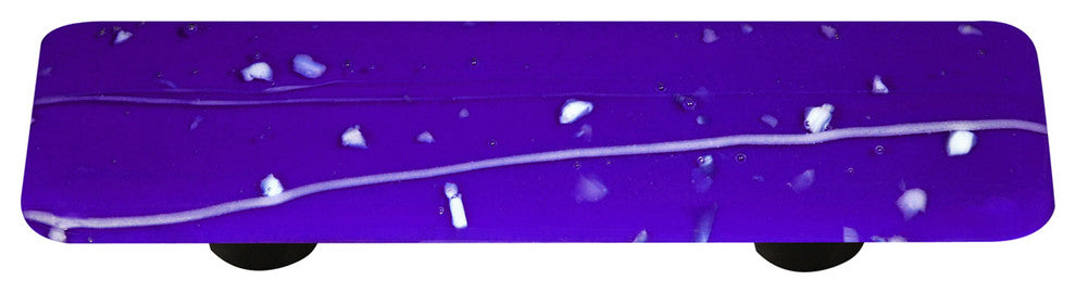 Art Glass Mardi Gras Pull, Black Post, White Mg, Cobalt Blue