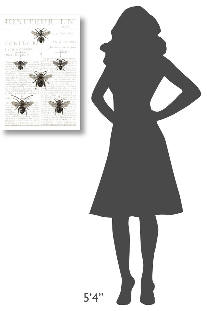"Bee Botanical Gray" Digital Paper Print by Sue Schlabach, 18"x26"